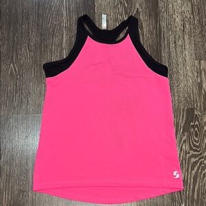 Girls Sophee brand Pink and Black Athletic Tank Top size small